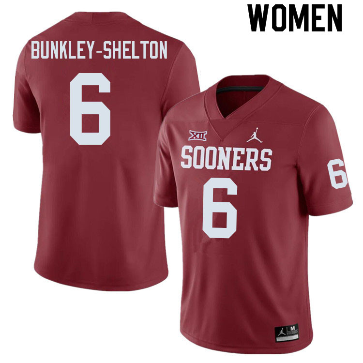 Women #6 LV Bunkley-Shelton Oklahoma Sooners College Football Jerseys Sale-Crimson - Click Image to Close